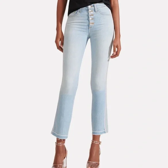 New Veronica Beard Carolyn Tuxedo Stripe Baby Boot Jeans Size 28/6 - Picture 1 of 11